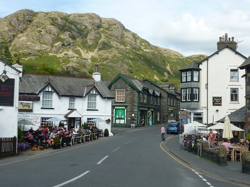 Coniston Village, and a traditional pub with a busy beer garden.  This is the end of Day 1 of the Cumbria Way route, and has plenty of accommodation options.